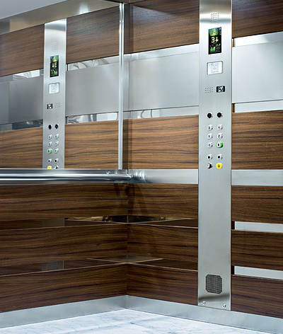 brown interior residential lift