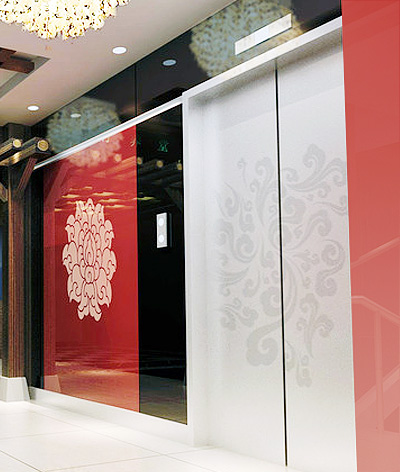 red and silver residential lifts