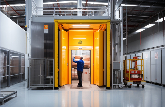 goods lift with attendant